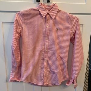 Ralph Lauren Slim Fit Pink & White Striped Shirt 2